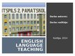 Presentations 'English Language Teaching', 1.