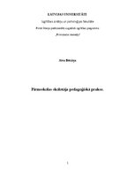 Practice Reports 'Pirmsskolas skolotāja agrīnās bērnības pedagoģiskā prakse', 1.