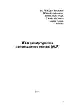 Research Papers 'ILFA pamatprogramma bibliotēkzinātnes attīstībai (ALP)', 1.