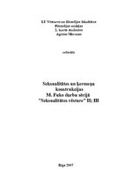 Research Papers 'Seksualitātes un ķermeņa konstrukcijas M.Fuko darbu sērijā "Seksualitātes vēstur', 1.
