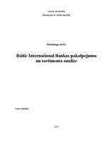 Research Papers 'A/S "Baltic International Bank" pakalpojumu un sortimenta analīze', 1.