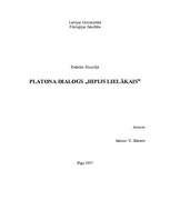 Research Papers 'Platona dialogs "Hipijs lielākais”', 1.