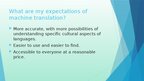 Presentations 'Machine translation', 10.