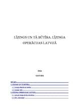 Research Papers 'Līzings un tā būtība. Līzinga operācijas Latvijā', 1.