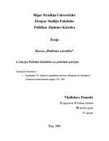 Essays 'Politiskā līdzdalība un politiskās partijas', 1.