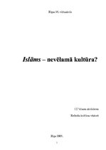 Research Papers 'Islāms - nevēlamā kultūra?', 1.