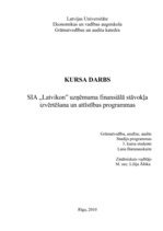 Research Papers 'SIA "Latvikon" finansiālā stāvokļa izvērtēšana un attīstības programmas', 1.