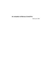 Research Papers 'An Evaluation of Monaco Grand Prix', 1.