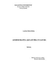 Research Papers 'Administratīvā akta būtība un saturs', 1.