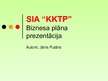 Business Plans 'SIA "KKTP"', 59.