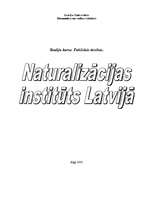 Research Papers 'Naturalizācijas institūts Latvijā', 1.