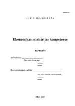 Summaries, Notes 'Ekonomikas ministrijas kompetence', 2.