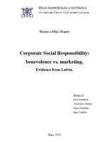 Research Papers 'Corporate Social Responsibility: Benevolence vs. Marketing. Evidence from Latvia', 1.