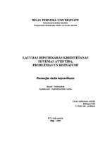 Research Papers 'Latvijas hipotekārās kreditēšanas sistēmas attīstība', 1.