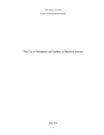 Research Papers 'The Use of Metaphors and Epithets in Business Articles', 1.