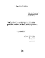 Research Papers 'Vācijas ietekme uz Latvijas ekonomiski - politisko situāciju dažādos vēstures po', 1.