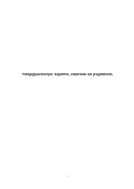 Summaries, Notes 'Pedagoģijas teorijas: kognitīvā, empīrisms un pragmatisms', 1.