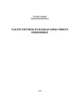 Research Papers 'Valsts centrālās bankas loma tirgus ekonomikā', 1.