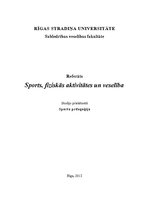 Research Papers 'Sports, fiziskās aktivitātes un veselība', 1.