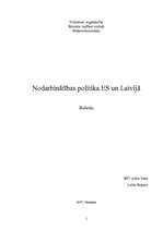 Research Papers 'Nodarbinātības politika ES un Latvijā', 1.