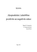 Research Papers 'Akupunktūra: iedarbības pozitīvās un negatīvās sekas', 1.