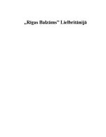 Research Papers '"Rīgas Balzama" pozicionēšana Lielbritānijas tirgū', 1.