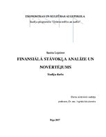 Research Papers 'Finansiālā stāvokļa analīze un novērtējums', 1.