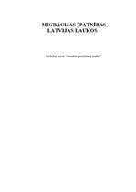 Research Papers 'Migrācijas īpatnības Latvijas laukos', 1.