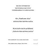 Research Papers 'SIA „TietoEnator Alise” saimnieciskās darbības analīze', 1.