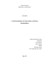 Research Papers 'Latvijas Banka un tās loma Latvijas ekonomikā', 1.