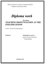 Research Papers 'Teaching Pronunciation at the English Lesson', 1.