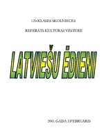 Essays 'Latvijas nacionālie ēdieni', 1.
