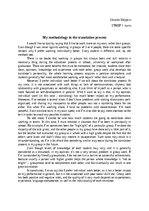 Essays 'My methodology in the translation process', 1.
