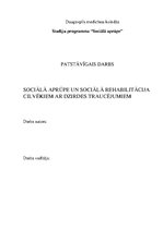 Research Papers 'Sociālā aprūpe un sociālā rehabilitācija cilvēkiem ar dzirdes traucējumiem', 1.