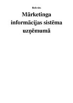 Research Papers 'Mārketinga informācijas sistēma uzņēmumā', 1.