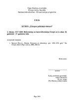 Essays 'Reformācijas un renesances korelācija, un to ietekme uz procesiem 16.-17. gs. Ei', 1.