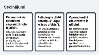 Presentations 'Ātrā mode un patērētāju uzvedība inflācijas apstākļos', 13.