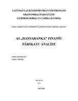 Research Papers 'AS "Hansabanka" finanšu pārskatu analīze', 1.