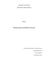 Research Papers 'Emigrācijas problēma Latvijā', 1.