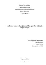 Research Papers 'Medicīnas māsas pedagoģijas darbības specifika atšķirīgās mērķauditorijās', 1.