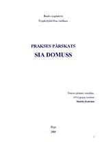 Practice Reports 'Prakses pārskats SIA "Domuss"', 1.