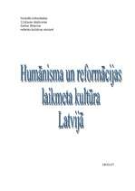 Research Papers 'Humānisma un reformācijas laika kultūra Latvijā', 1.