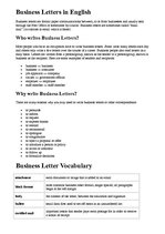 Summaries, Notes 'Business Letter', 1.