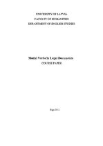 Research Papers 'Modal Verbs in Legal Documents', 1.