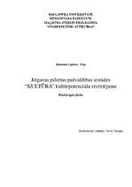 Research Papers 'Jelgavas pilsētas pašvaldības iestādes "Kultūra" kultūrpotenciāla izvērtējums', 1.