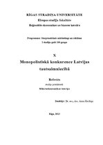 Research Papers 'Monopolistiskā konkurence Latvijas tautsaimniecībā', 1.