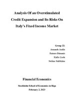 Research Papers 'Analysis Of an Overstimulated Credit Expansion and Its Risks On Italy’s Fixed In', 1.