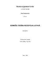 Research Papers 'Romiešu tiesību recepcija Latvijā', 1.