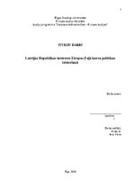 Research Papers 'Latvijas Republikas intereses Eiropas Zaļā kursa politikas īstenošanā', 1.