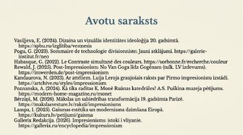 Presentations 'Impresionisms', 21.